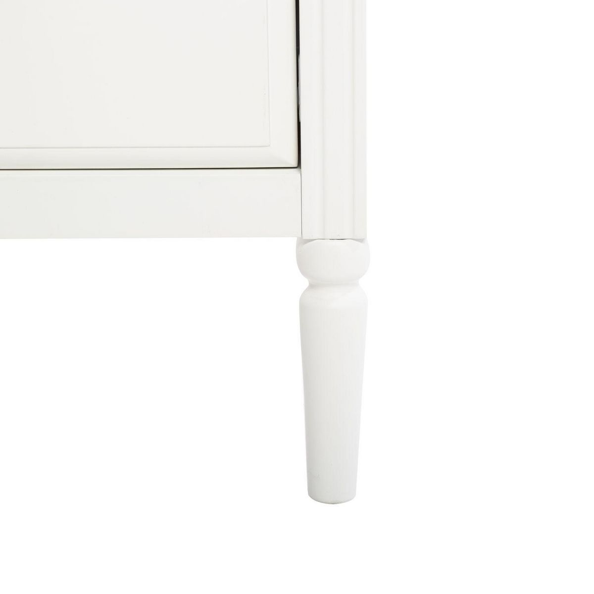 ATMOSPHERA Table de chevet effet bois Solen - L. 45 x H. 60 cm - Blanc