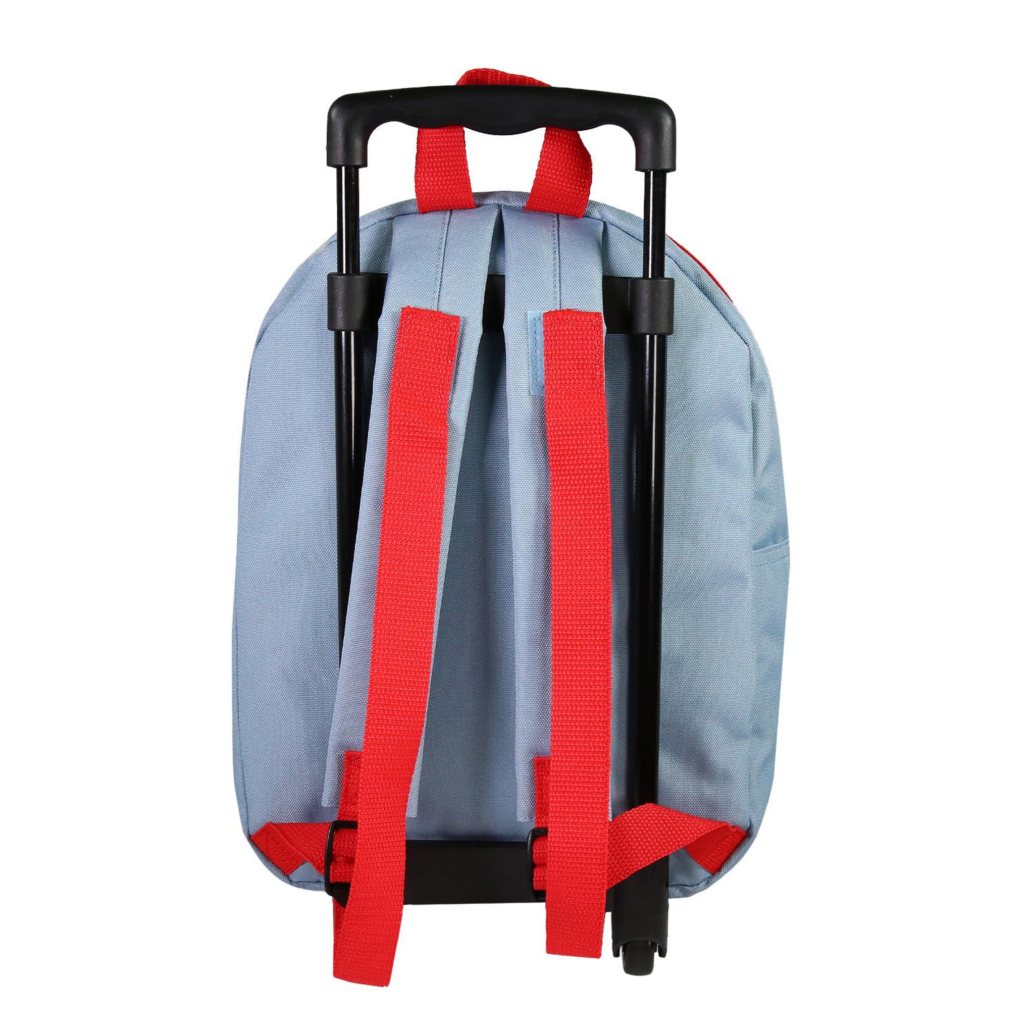 Voir la diapositive 4 : Bagtrotter Bagtrotter - Spiderman - Sac à Dos Scolaire à Roulettes  - Bleu Ciel - 1 Compartiment Zippé - Bretelles Matelassées - 25x12x32cm - Matière Polyester - Sac à Dos Scolaire Maternelle