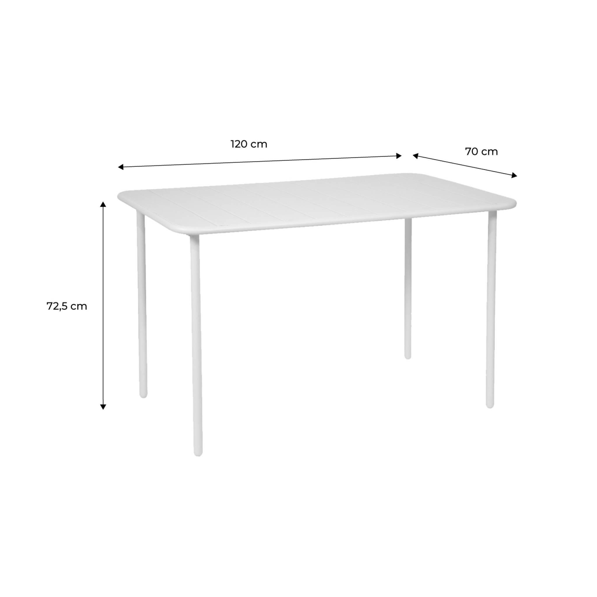 Voir la diapositive 5 : SWEEEK Table de jardin métal 4 places, Amelia L 120 x 70 x 72,5cm