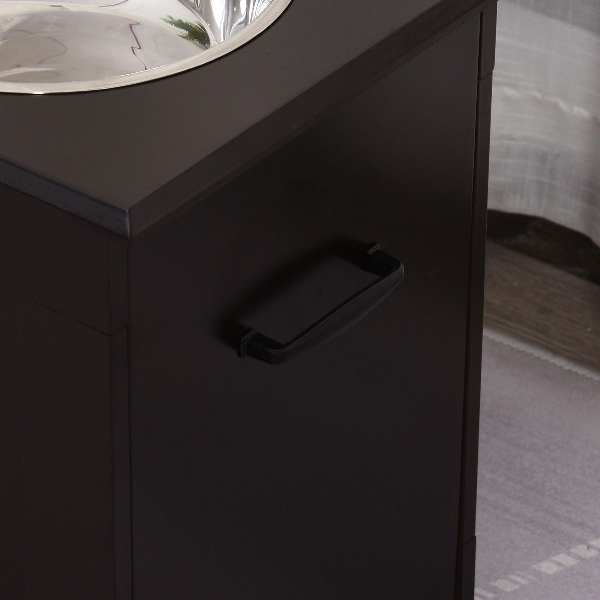 PAWHUT Gamelle double chien chat Porte-gamelles surélevé dim. 60L x 30l x 41H cm 2 gamelles poignées coffre MDF