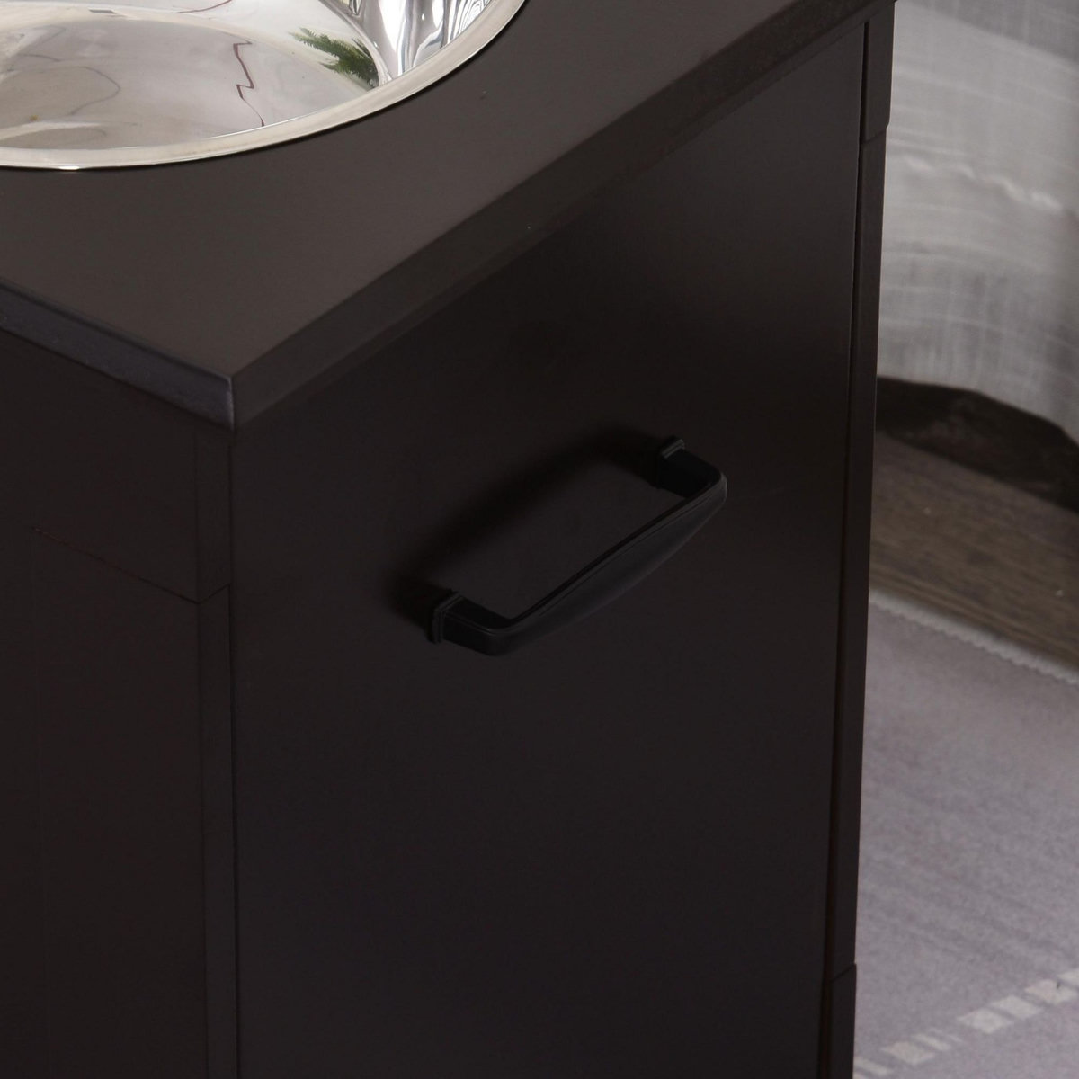 PAWHUT Gamelle double chien chat Porte-gamelles surélevé dim. 60L x 30l x 41H cm 2 gamelles poignées coffre MDF