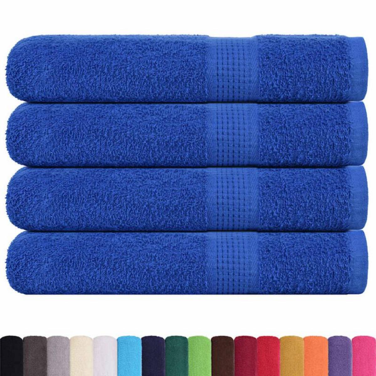 VIDAXL Serviettes de sauna 4 pcs bleu 80x200 cm 360 g m² 100% coton