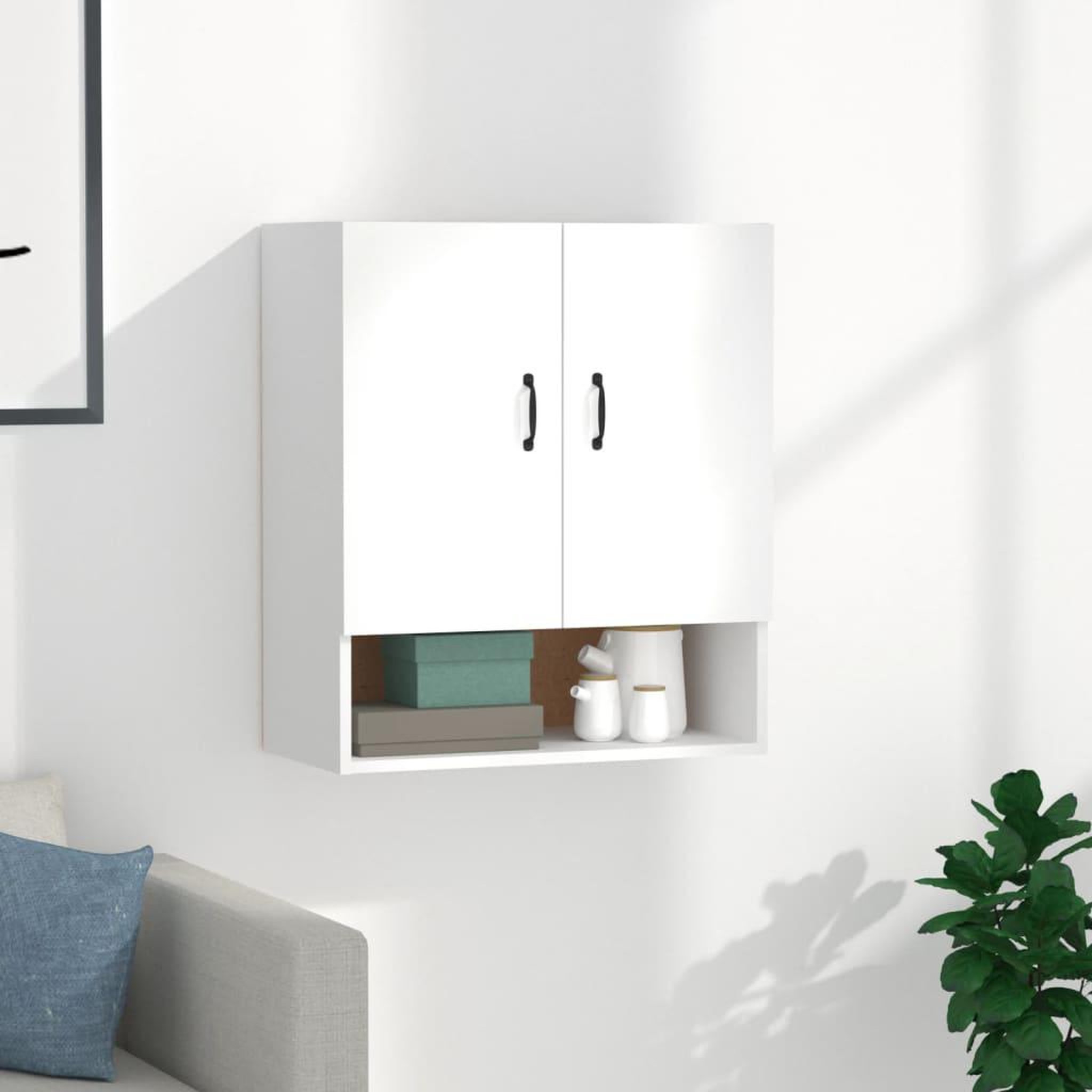 Voir la diapositive 1 : VIDAXL Armoire murale Blanc 60x31x70 cm Bois d'ingenierie