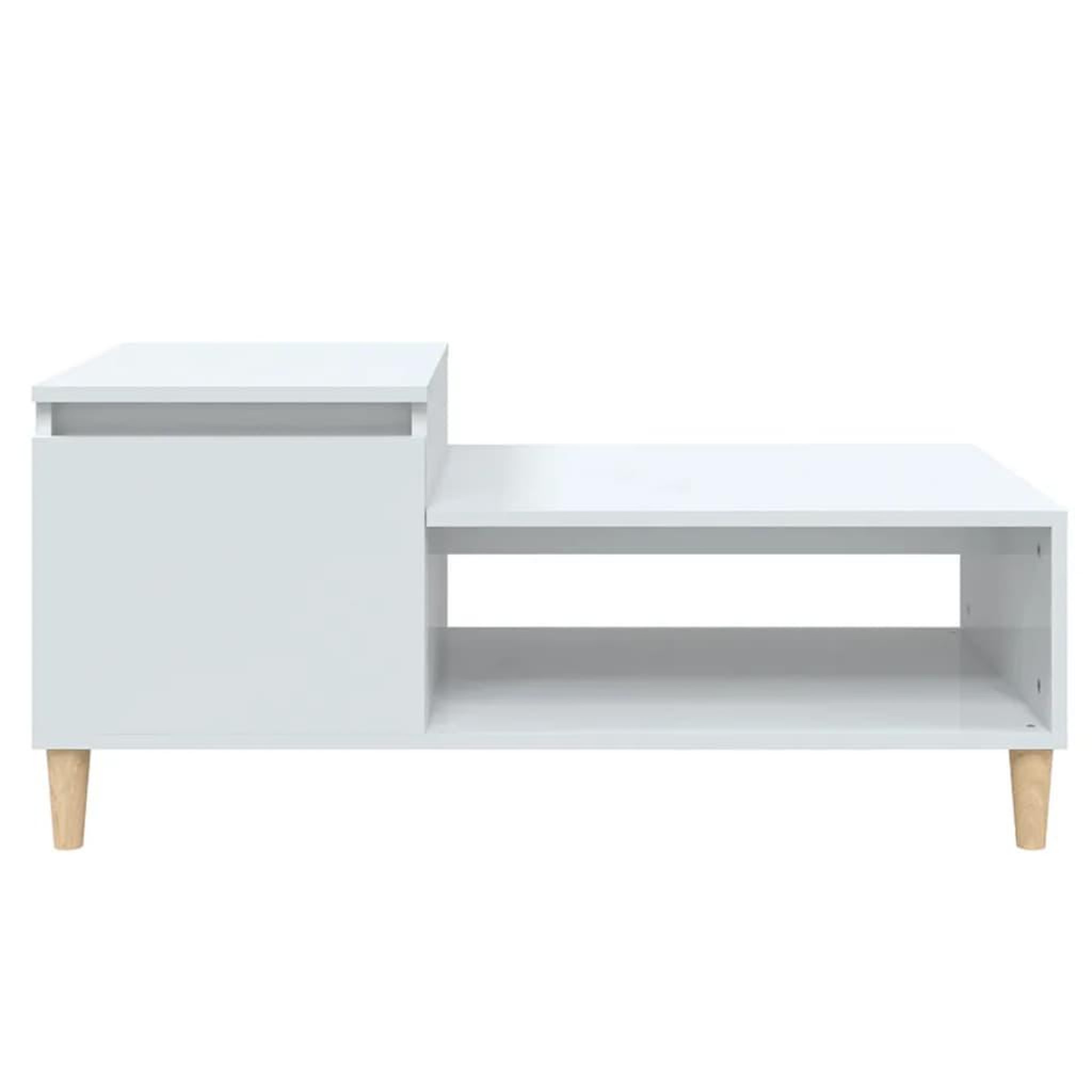 Voir la diapositive 5 : VIDAXL Table basse Blanc brillant 100x50x45 cm Bois d'ingenierie