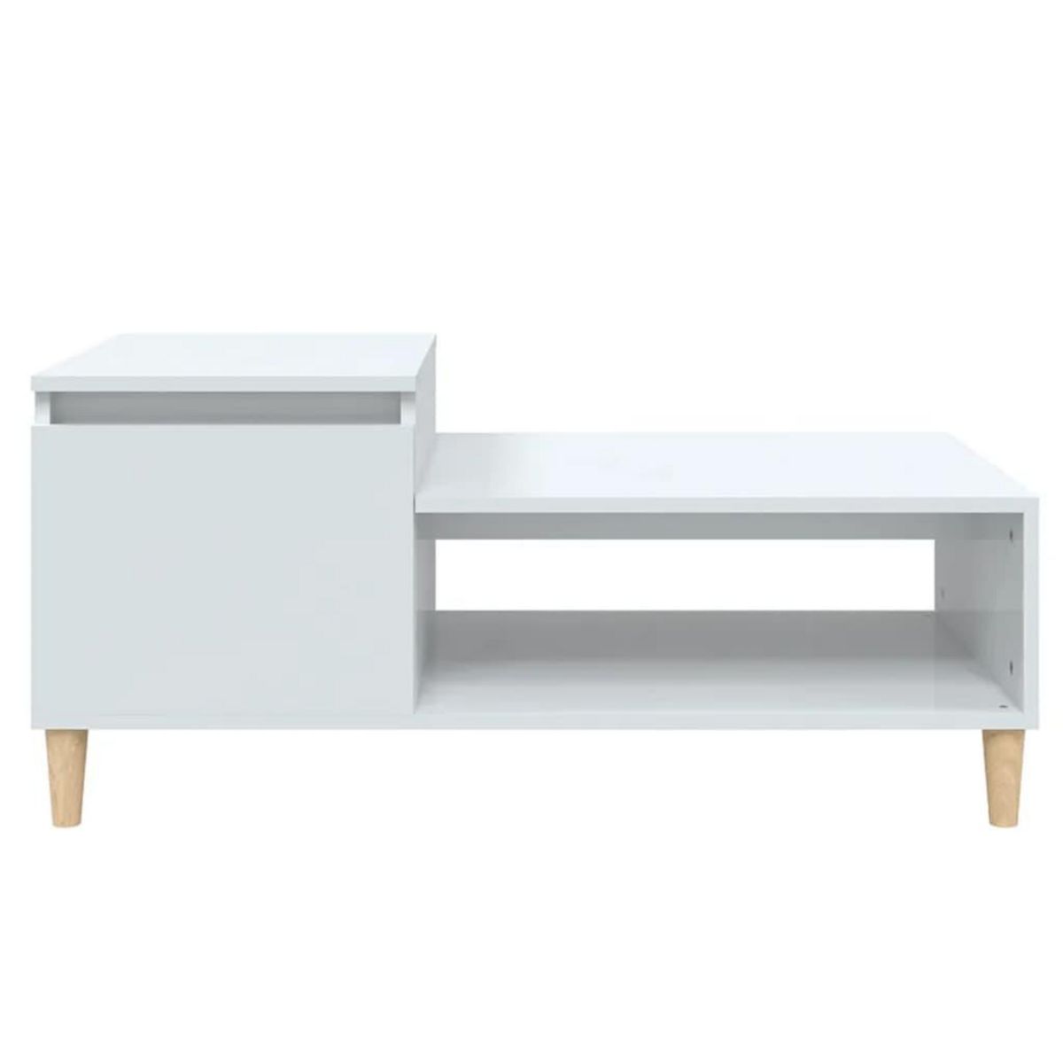 VIDAXL Table basse Blanc brillant 100x50x45 cm Bois d'ingenierie