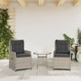 Voir la diapositive 3 : VIDAXL Chaises inclinables de jardin lot de2 gris clair resine tressee
