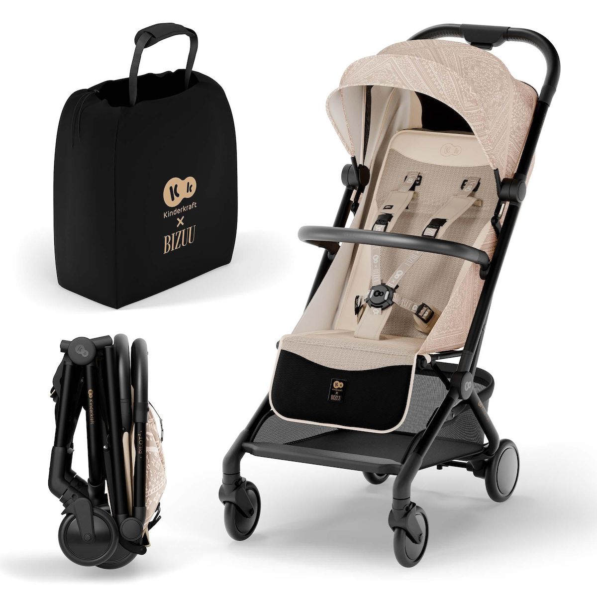 KINDERKRAFT Poussette compacte et facile à plier pour voyages et déplacements