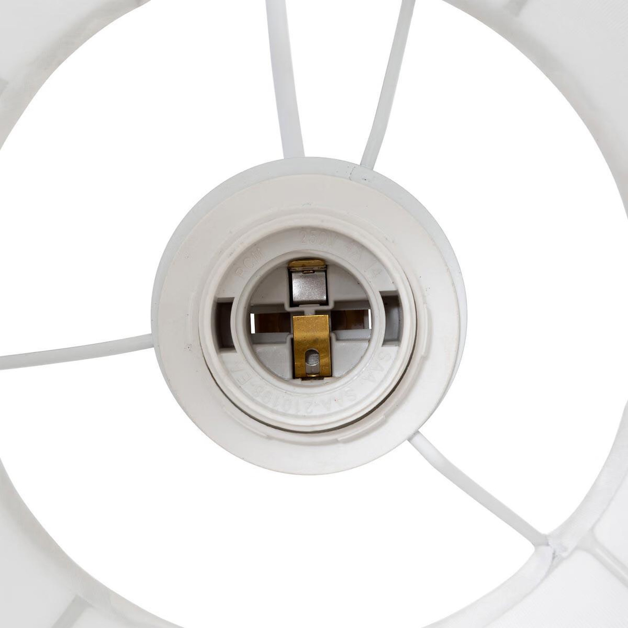 Voir la diapositive 4 : ATMOSPHERA Lampe suspension en coton  tobie  25cm blanc