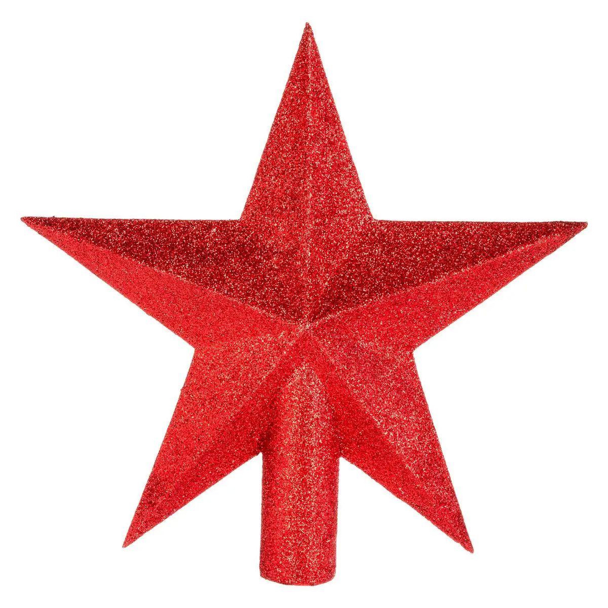 ATMOSPHERA Cimier étoile déco  paillettes  22cm rouge