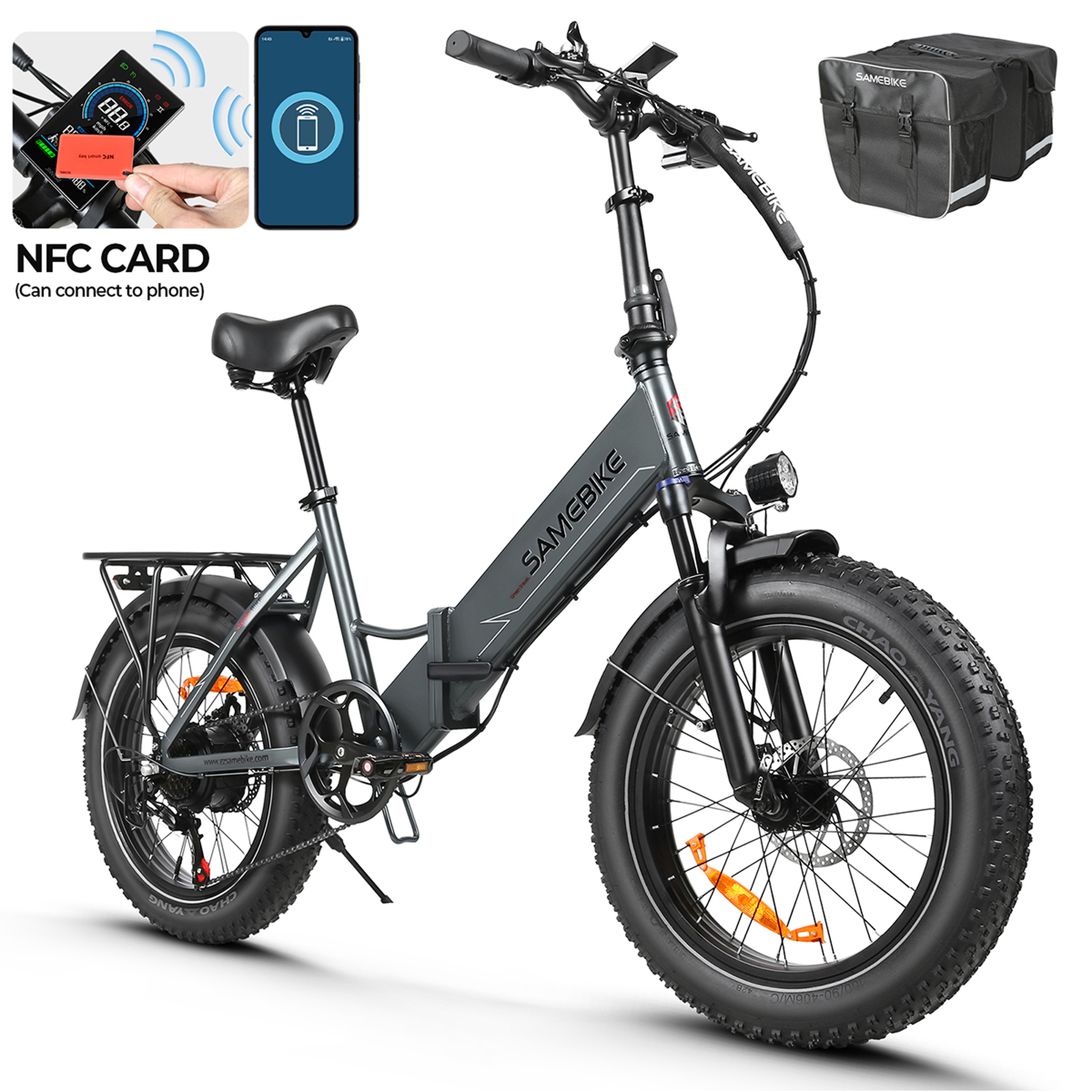 Voir la diapositive 5 : SAMEBIKE Vélo électrique pliant SAMEBIKE LOTDM200-II