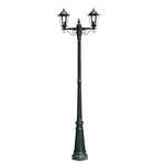 VIDAXL Lampadaire de jardin 2 bras 215 cm Vert fonce/Noir Aluminium