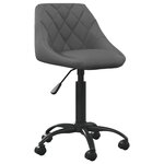 VIDAXL Chaise de bureau Gris fonce Velours