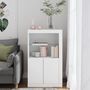 Voir la diapositive 4 : VIDAXL Armoire laterale avec eclairage LED blanc bois d'ingenierie