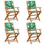 Voir la diapositive 2 : VIDAXL Chaises de jardin pliantes lot de 4 vert tissu et bois massif