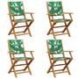 Voir la diapositive 2 : VIDAXL Chaises de jardin pliantes lot de 4 vert tissu et bois massif