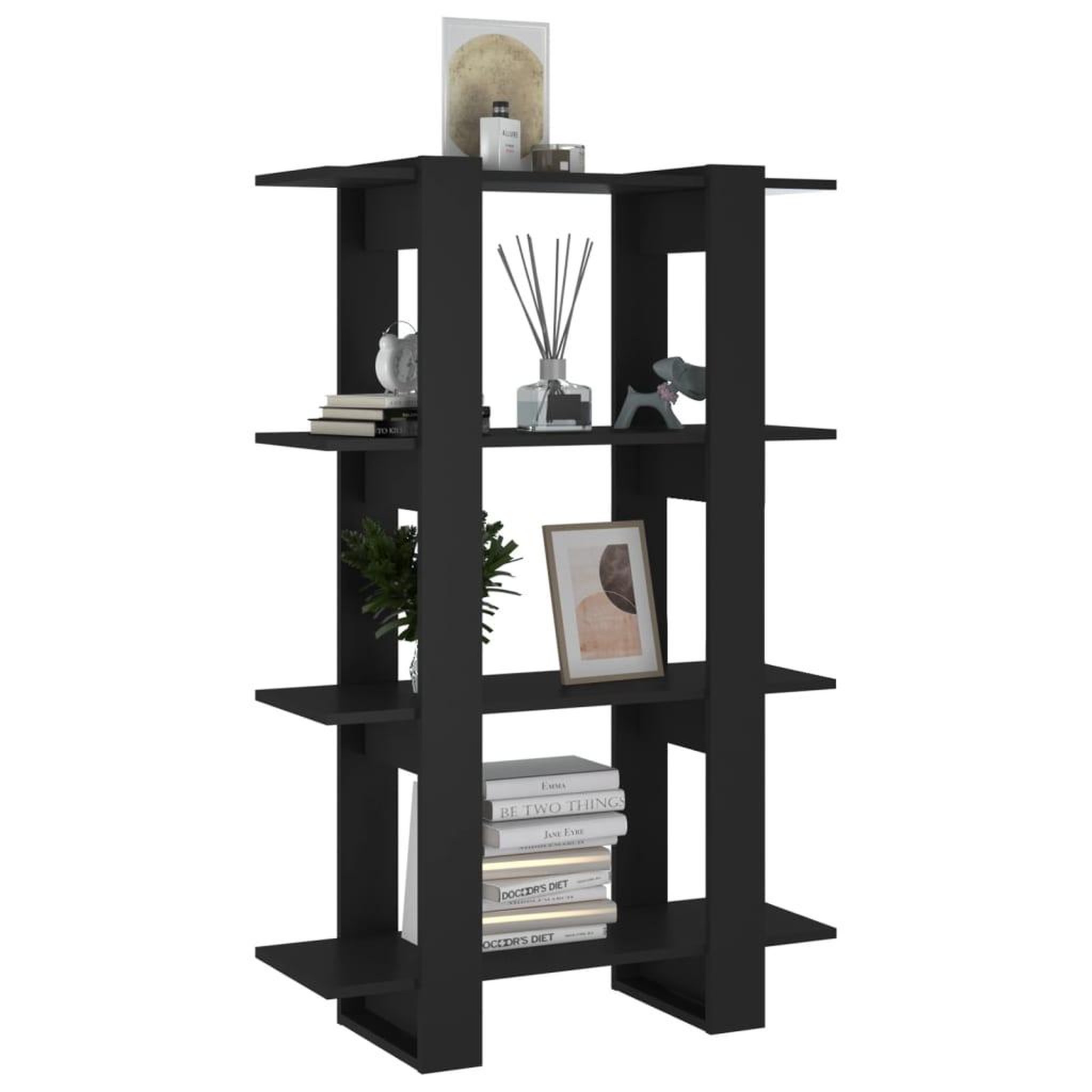 Voir la diapositive 4 : VIDAXL Bibliotheque/Separateur de piece Noir 80x30x123,5 cm