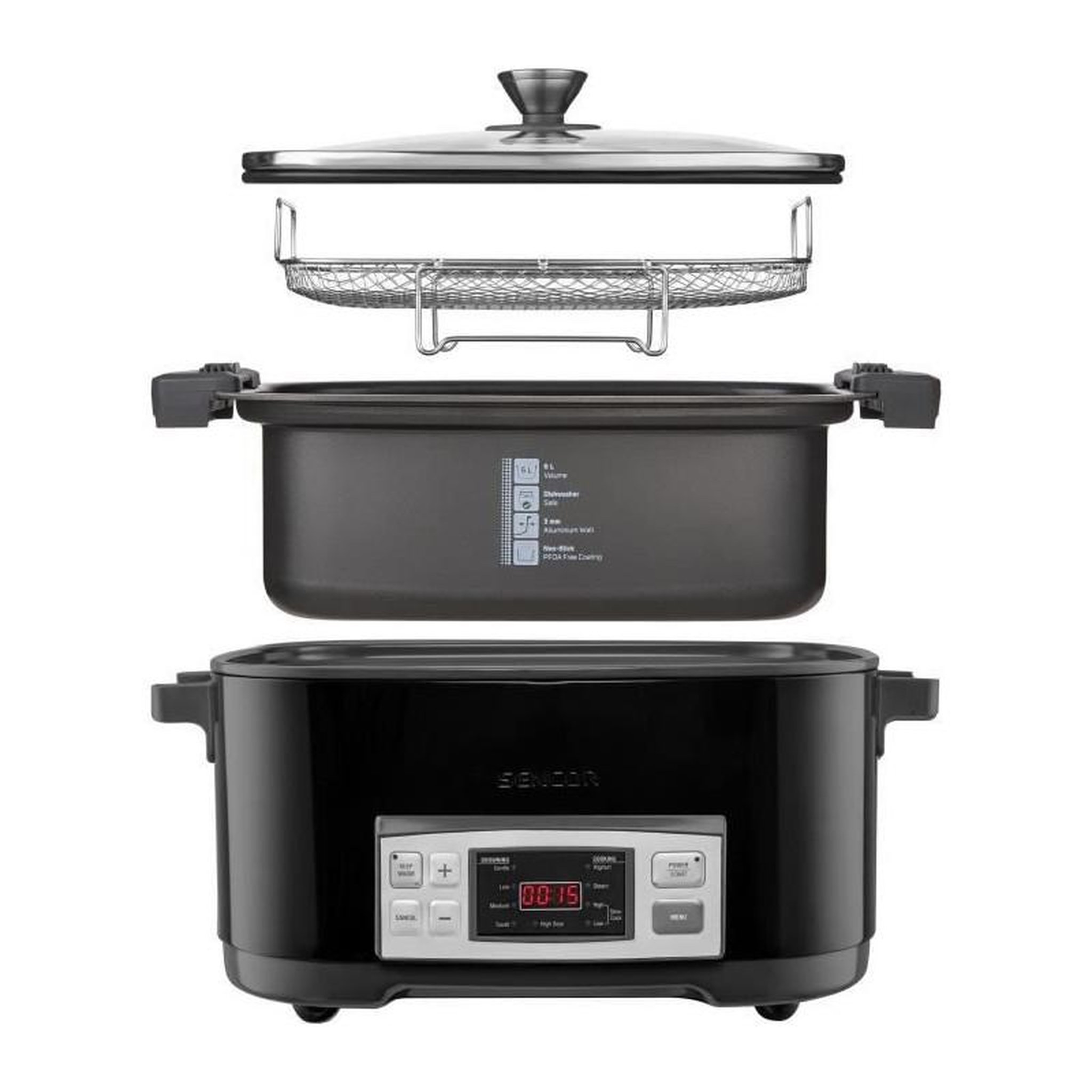 Voir la diapositive 3 : SENCO Mijoteuse - SENCOR - SPR-5508BK - 1350 W - 6 L - Noir