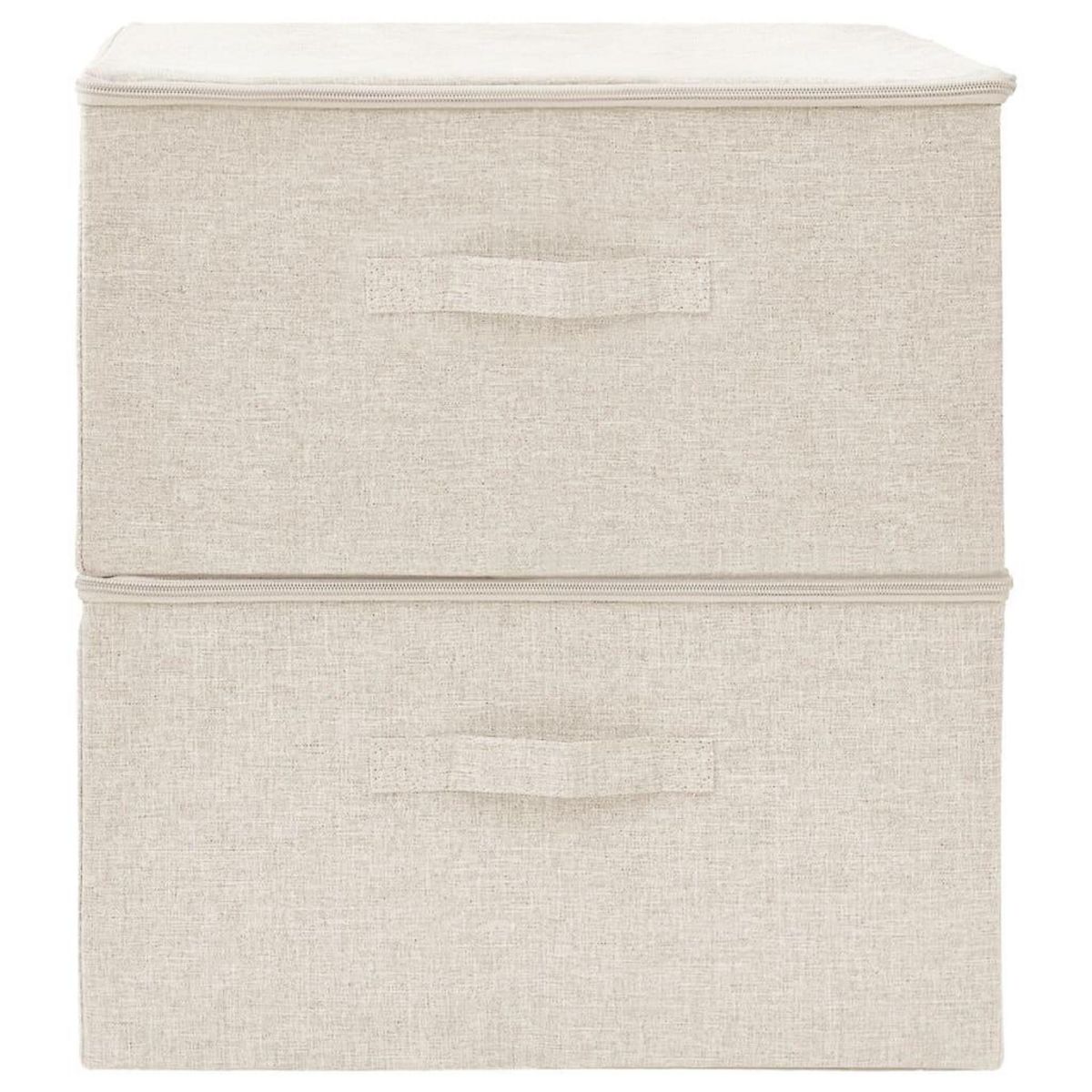 VIDAXL Boîtes de rangement 2 pcs Tissu 43x34x23 cm Creme