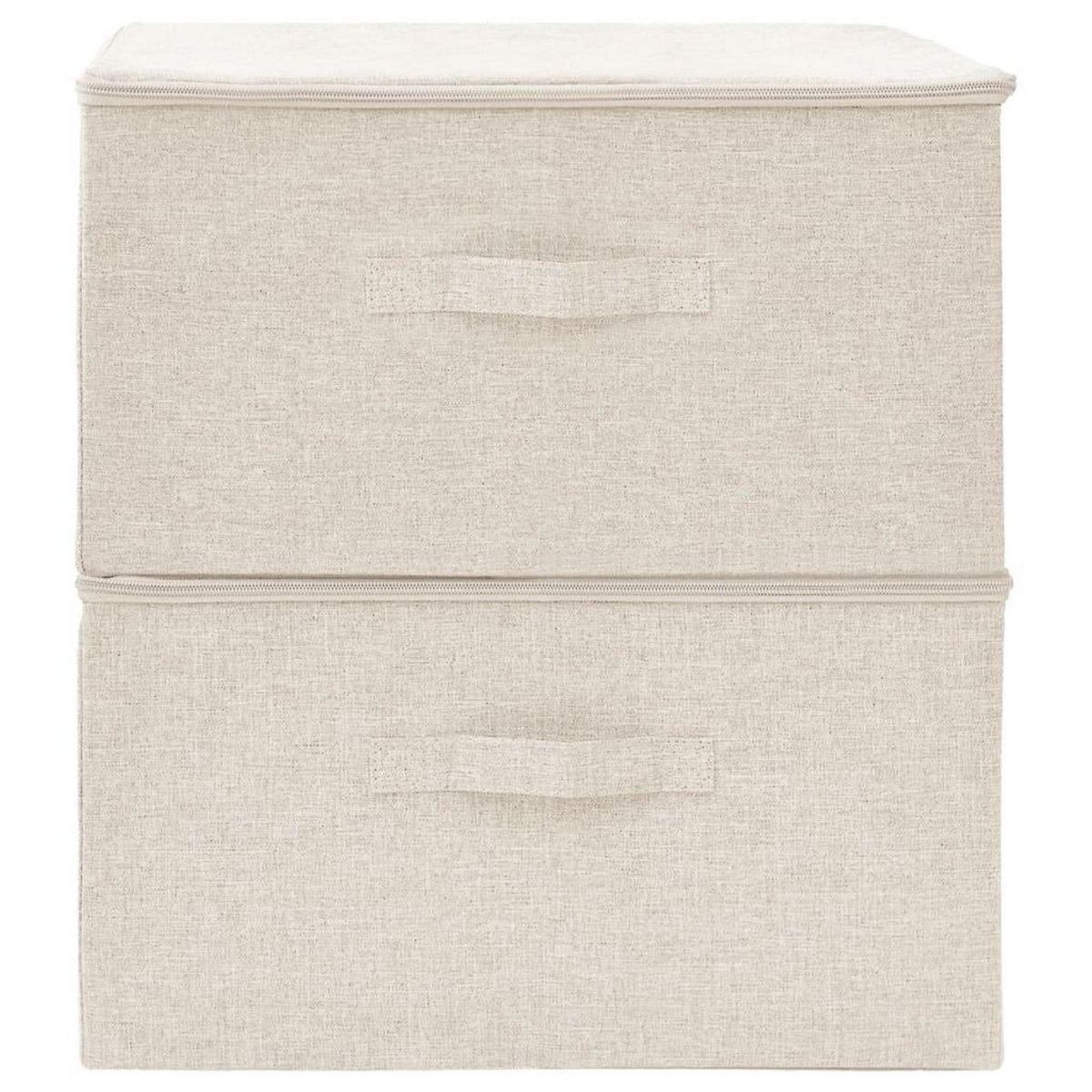 VIDAXL Boîtes de rangement 2 pcs Tissu 43x34x23 cm Creme