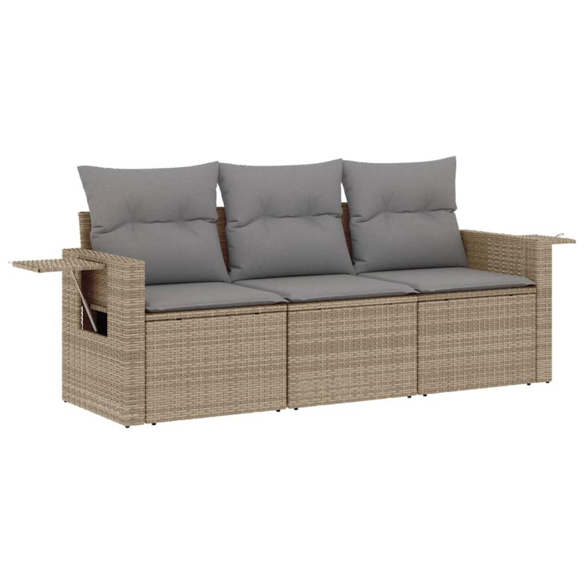 Voir la diapositive 2 : VIDAXL Salon de jardin avec coussins 3 pcs beige resine tressee