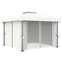 Voir la diapositive 5 : VIDAXL Tonnelle et rideau et guirlande lumineuse LED 3x3 m Blanc creme
