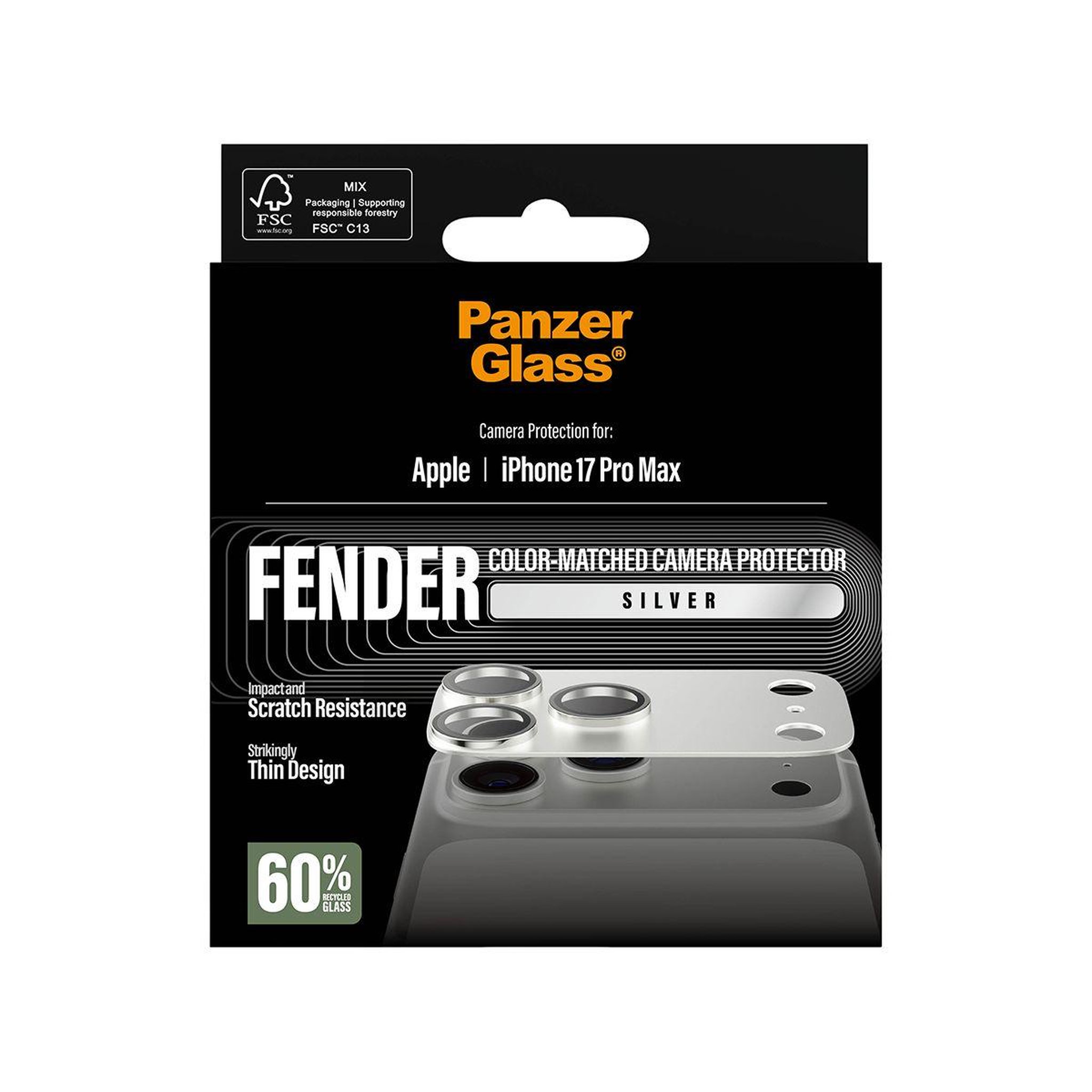 Voir la diapositive 3 : PANZERGLASS Protège objectif iphone 17 pro max protège obj silver