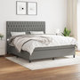 Voir la diapositive 1 : VIDAXL Sommier a lattes de lit avec matelas Gris fonce 180x200cm Tissu
