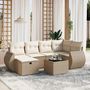 Voir la diapositive 1 : VIDAXL Salon de jardin avec coussins 7 pcs beige resine tressee