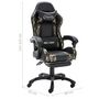 Voir la diapositive 6 : VIDAXL Fauteuil de jeux video repose-pied Noir/camouflage Similicuir
