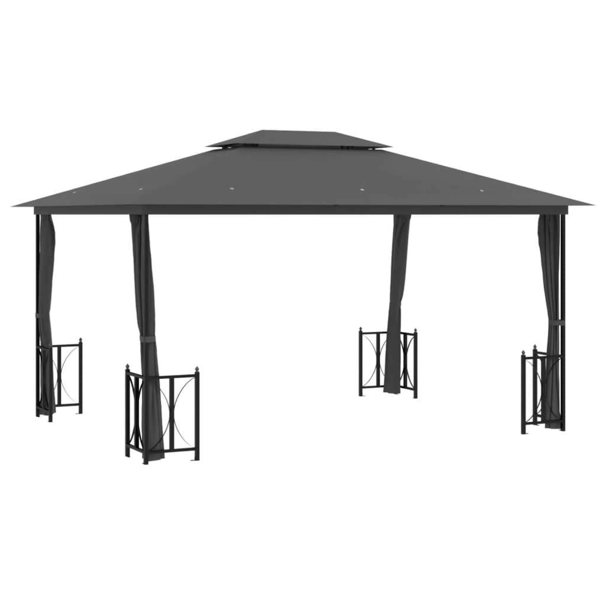 Voir la diapositive 2 : VIDAXL Tonnelle avec parois et toit double 3x4 m Anthracite