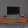Voir la diapositive 5 : VIDAXL Meuble TV avec lumieres LED Chene sonoma 240x35x40 cm