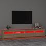 Voir la diapositive 5 : VIDAXL Meuble TV avec lumieres LED Chene sonoma 240x35x40 cm