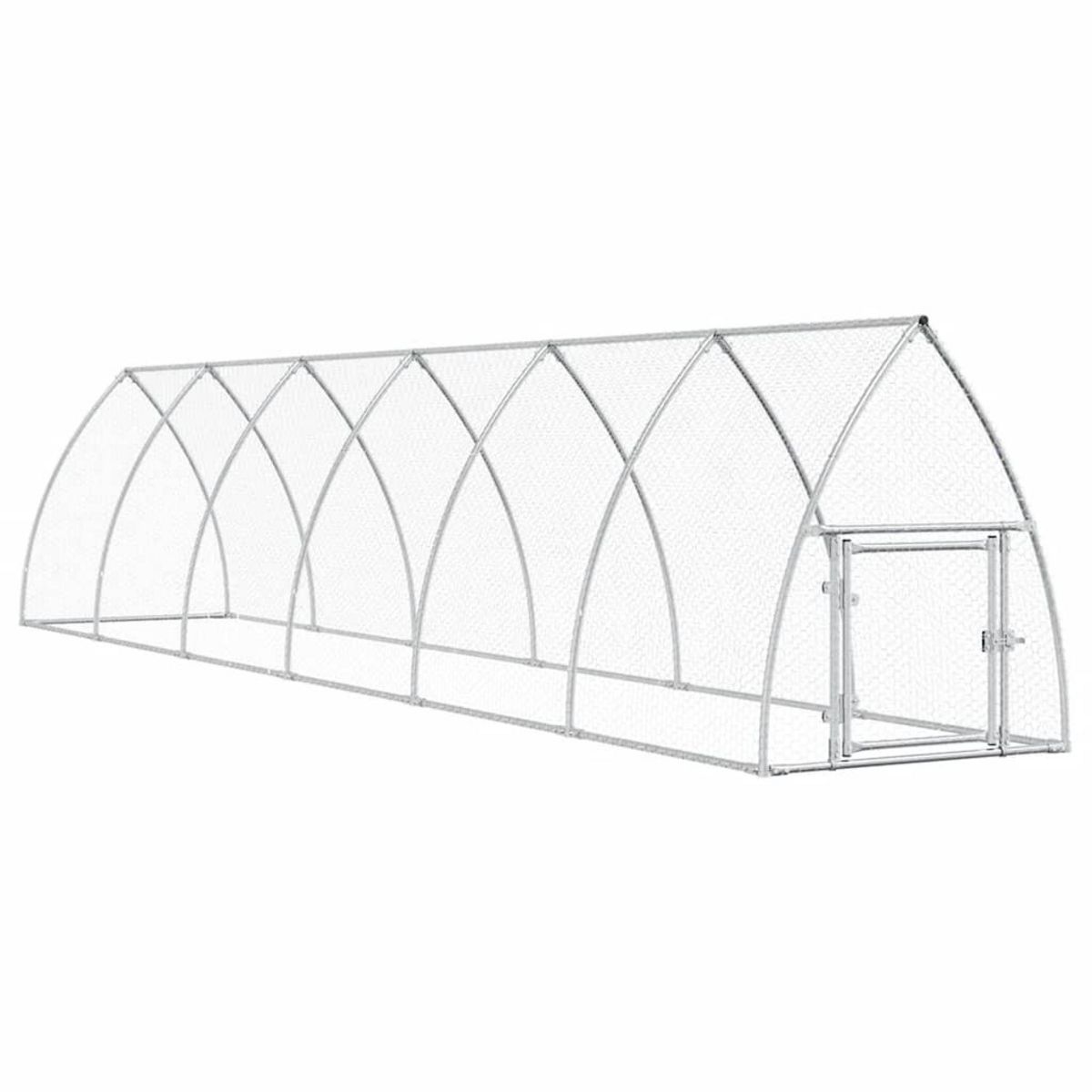 VIDAXL Cage pour poules argente 600x105x120 cm acier galvanise