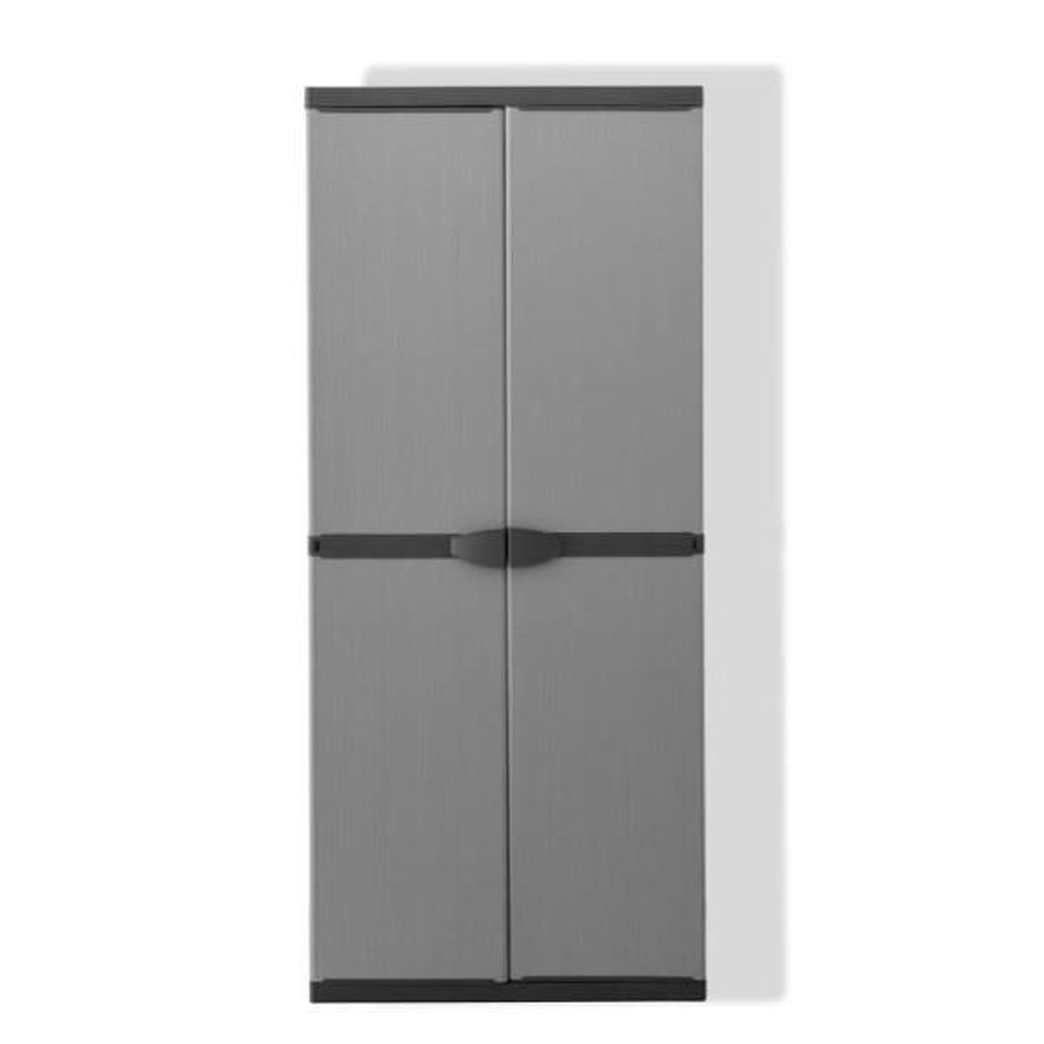 Voir la diapositive 3 : TOOD Armoire de rangement haute en résine TOOD - 3 tablettes - Gris