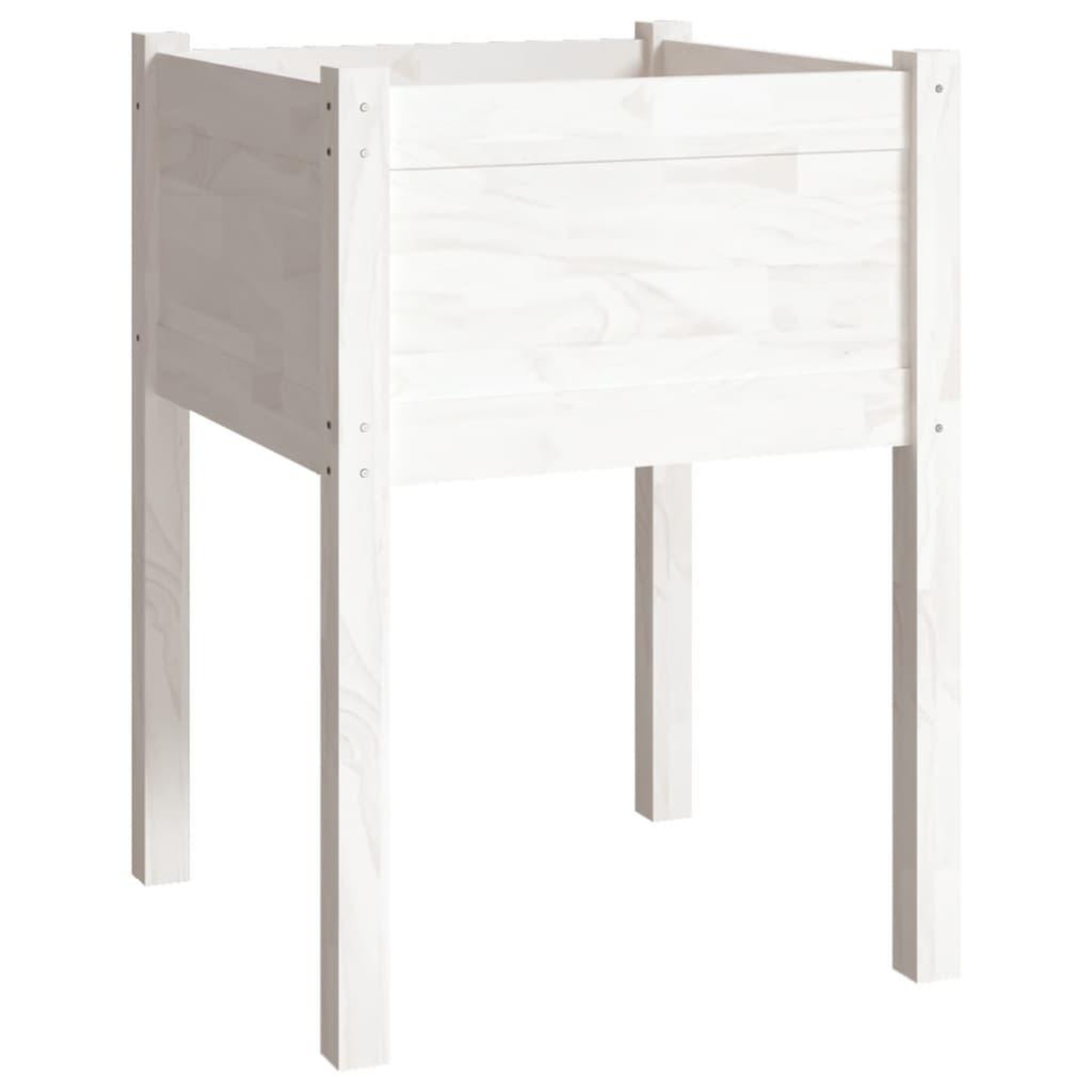 Voir la diapositive 2 : VIDAXL Jardiniere Blanc 50x50x70 cm Bois de pin massif