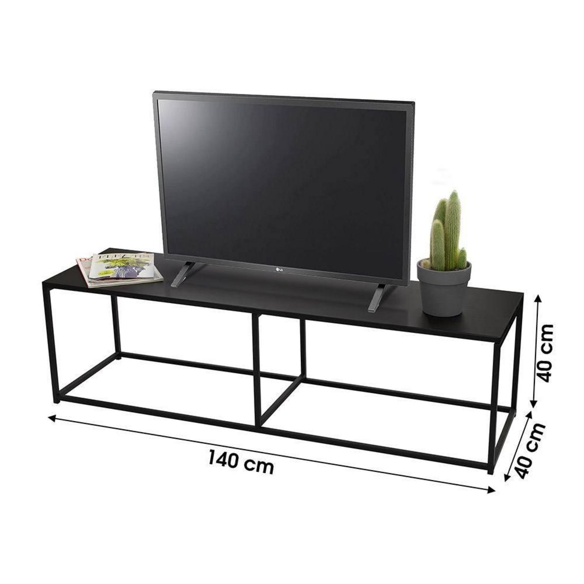 FORNORD Meuble TV métal noir Madison