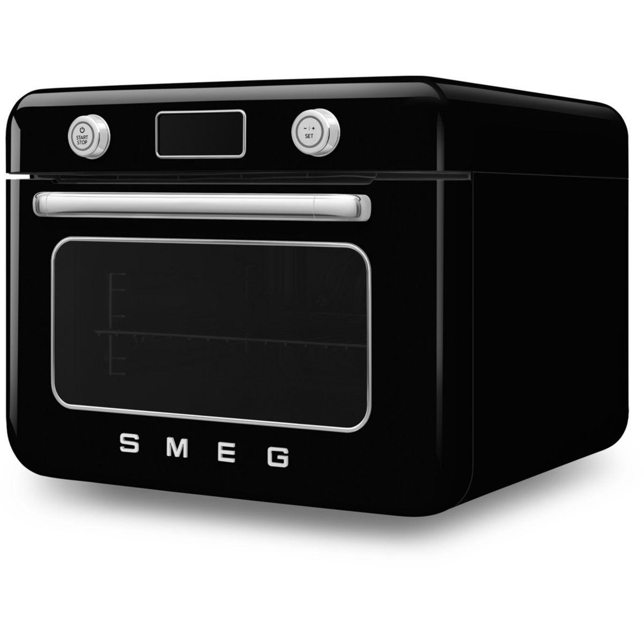 Voir la diapositive 2 : SMEG Mini four combiné vapeur 1800w noir - COF01BLEU