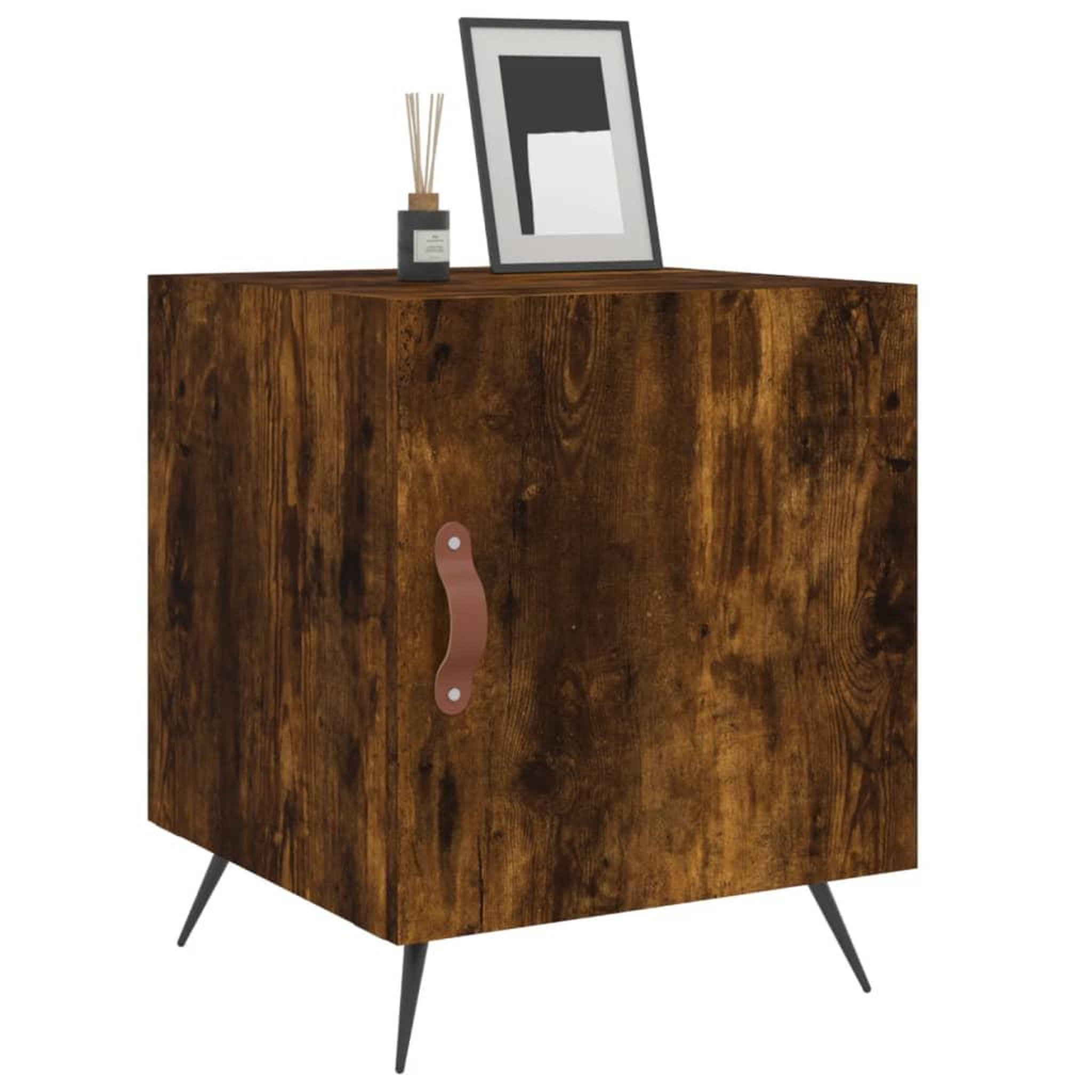 Voir la diapositive 4 : VIDAXL Tables de chevet 2 pcs chene fume 40x40x50 cm bois d'ingenierie