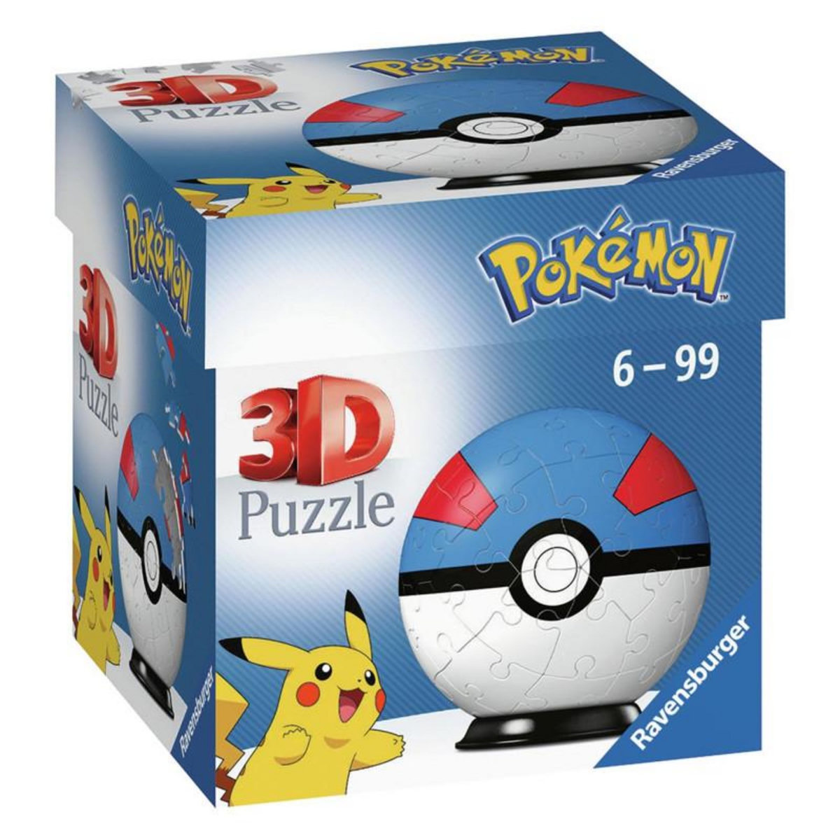 RAVENSBURGER Ravensburger - Puzzle 3D Pokémon Great Ball 55 pièces