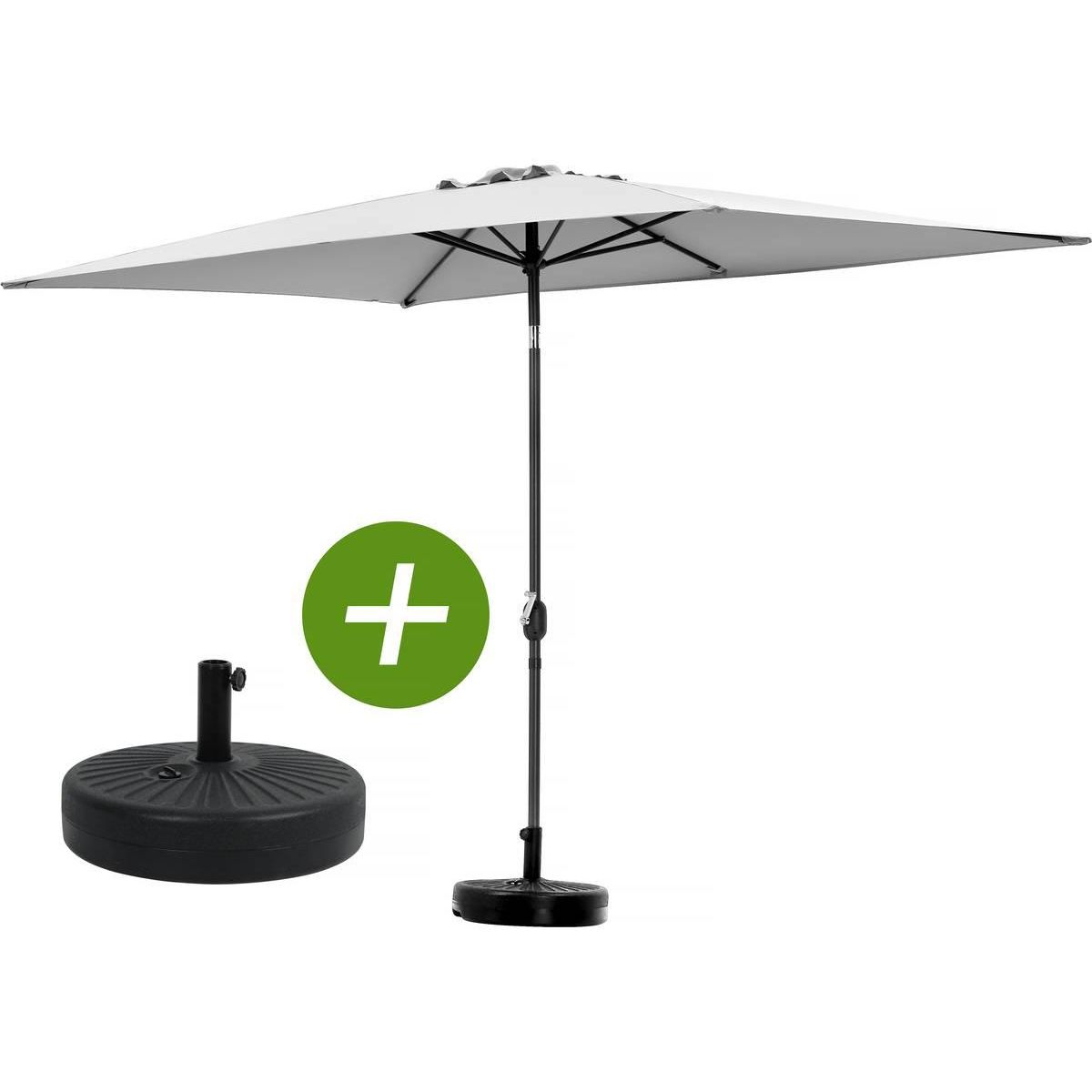 Habitat et Jardin Parasol jardin  Sol 2  - Rectangle - 2 x 3 m - Gris + Dalles à lester incluses