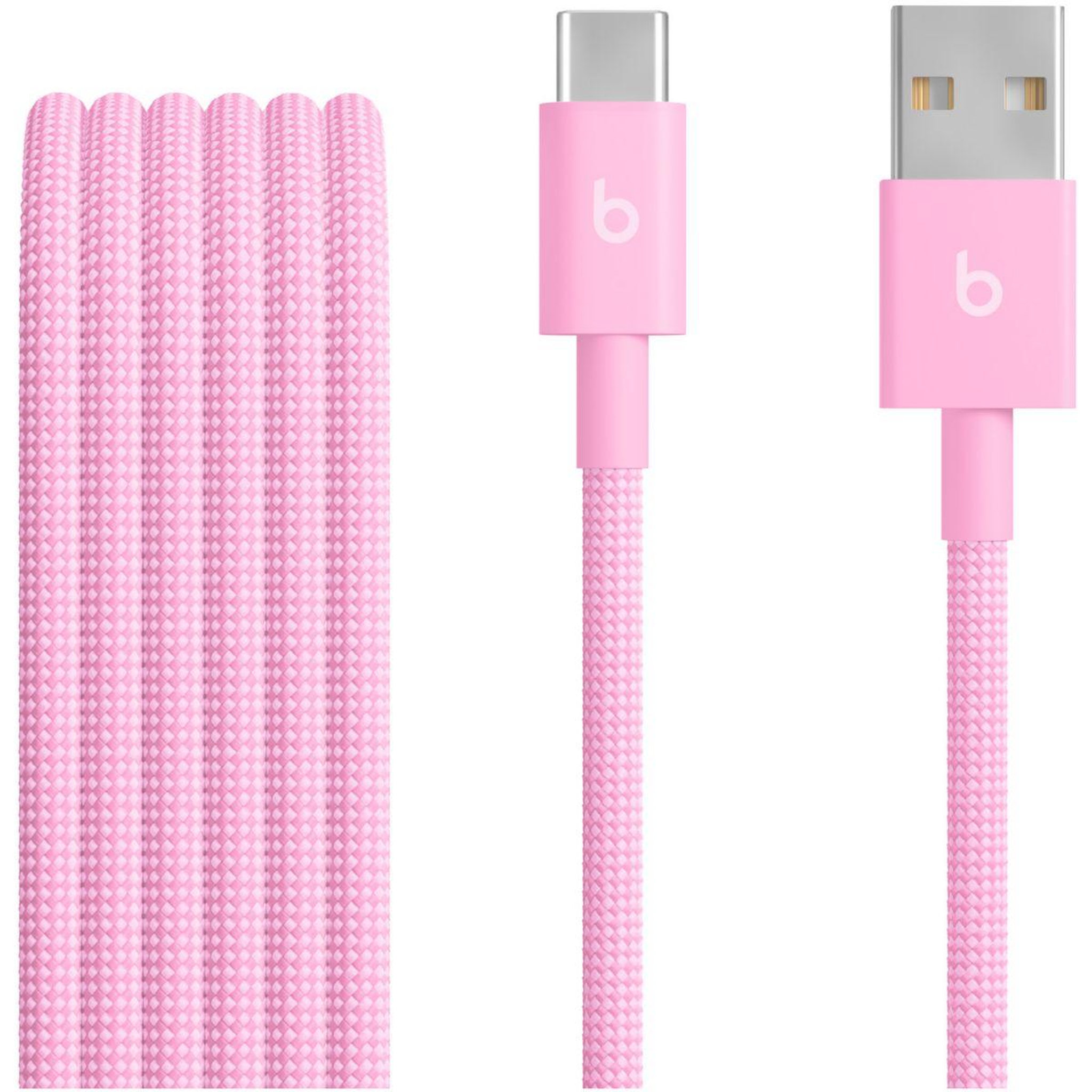 BEATS Câble usb-a vers usb-c 1.5m tisse rose neon