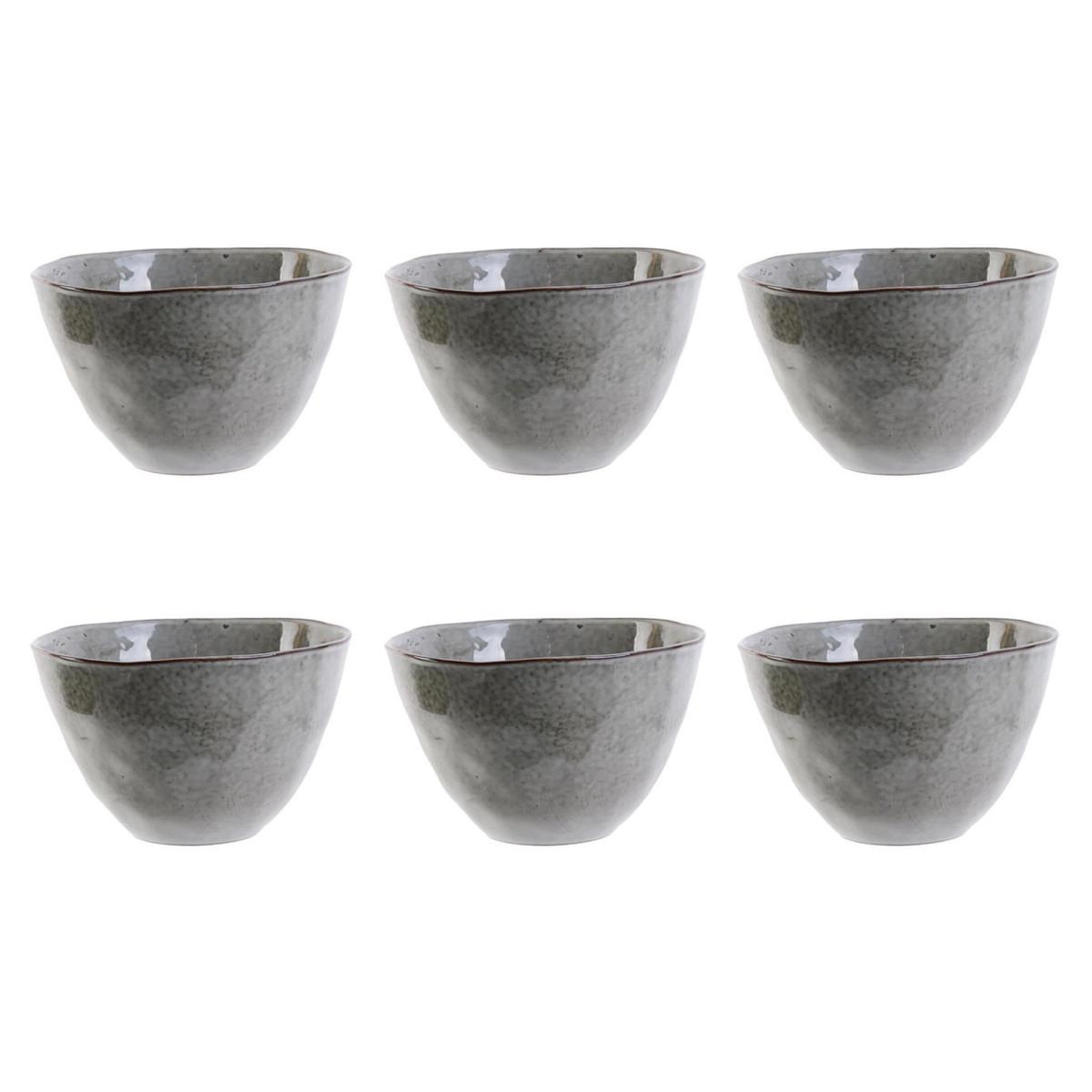 The Home Deco Factory Lot de 6 bols  au grès du temps  15cm gris