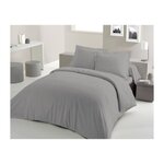 LOVELY HOME PARURE DE COUETTE LOVELY HOME - 240x260 cm - 100% COTON - GRIS CLAIR