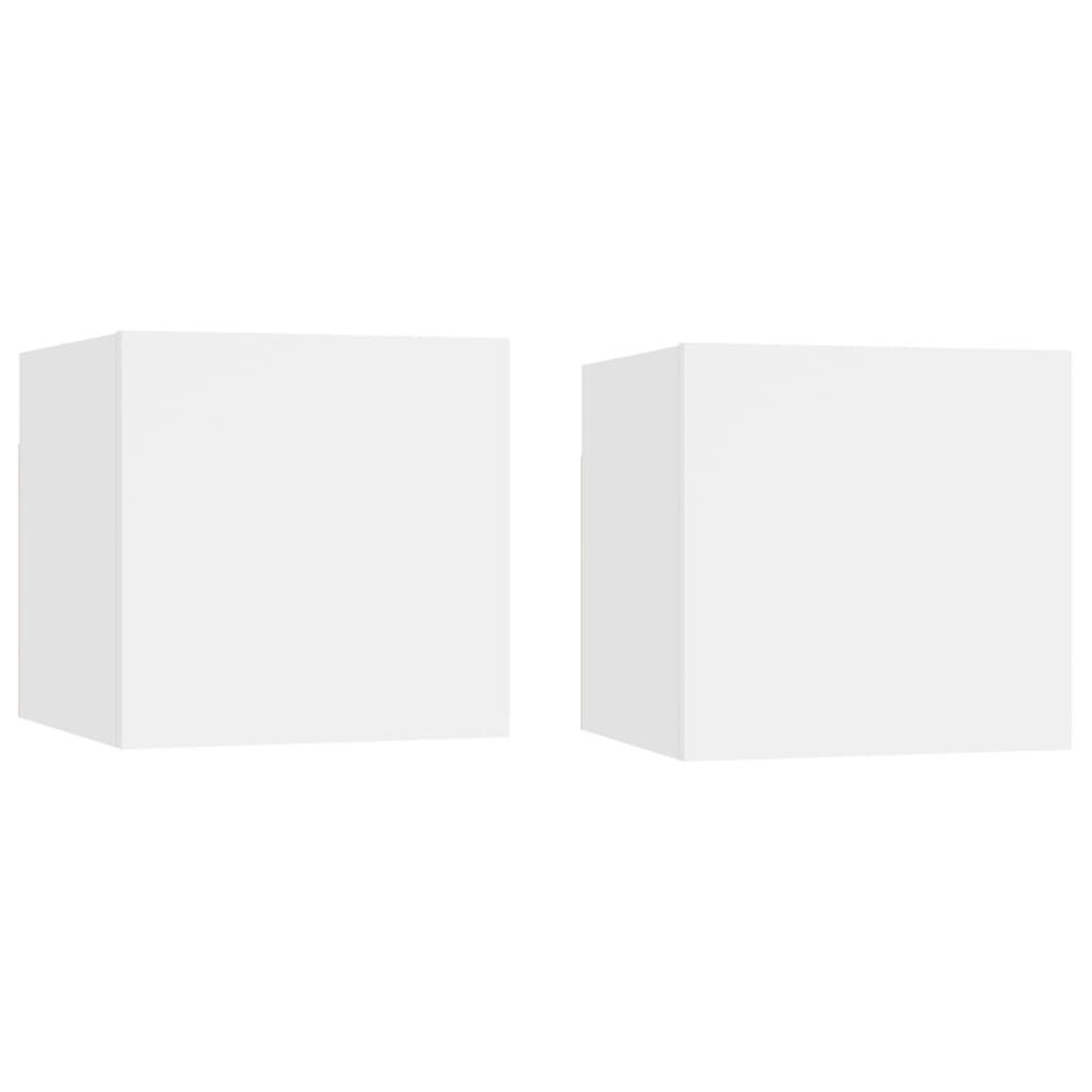 Voir la diapositive 1 : VIDAXL Tables de chevet 2 pcs Blanc 30,5x30x30 cm Bois d'ingenierie