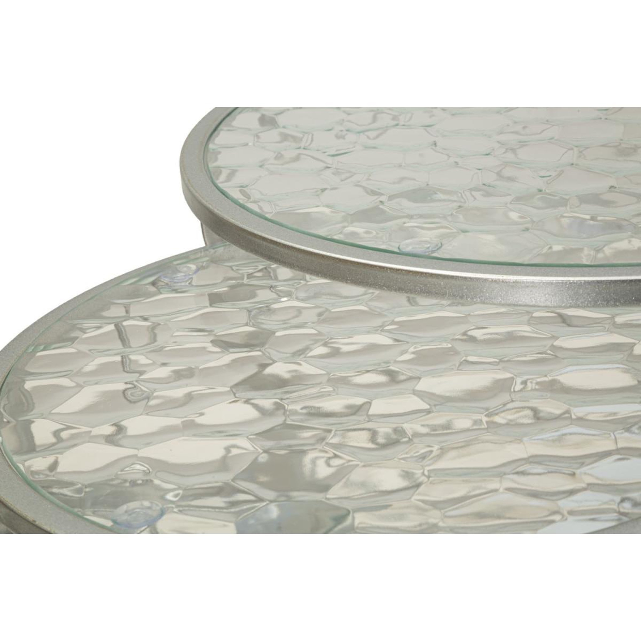Voir la diapositive 3 : Paris Prix Lot de 4 tables d'appoint design  noah  70cm argent