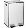 Voir la diapositive 1 : HOMCOM Poubelle de cuisine tri selectif 2 x 28L - poubelle à pédales - acier inox