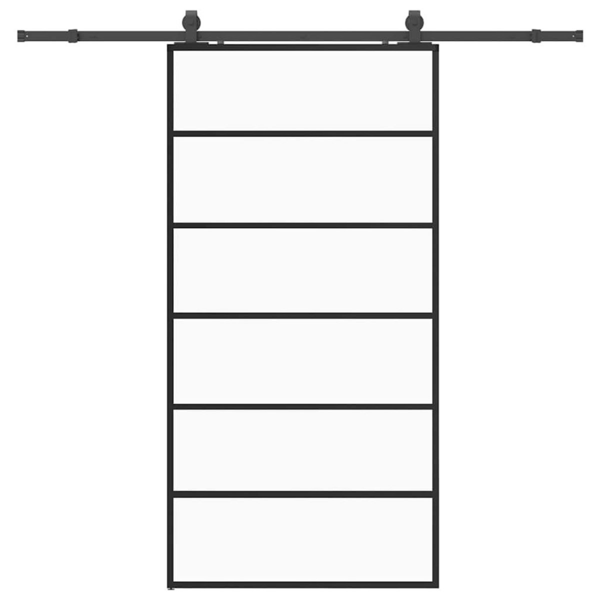 VIDAXL Porte coulissante kit de quincaillerie noir 102x205cm verre ESG