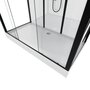 Aurlane Cabine de douche rectangle 160x85x215cm -blanche avec profilé noir mat - FACTORY XXL