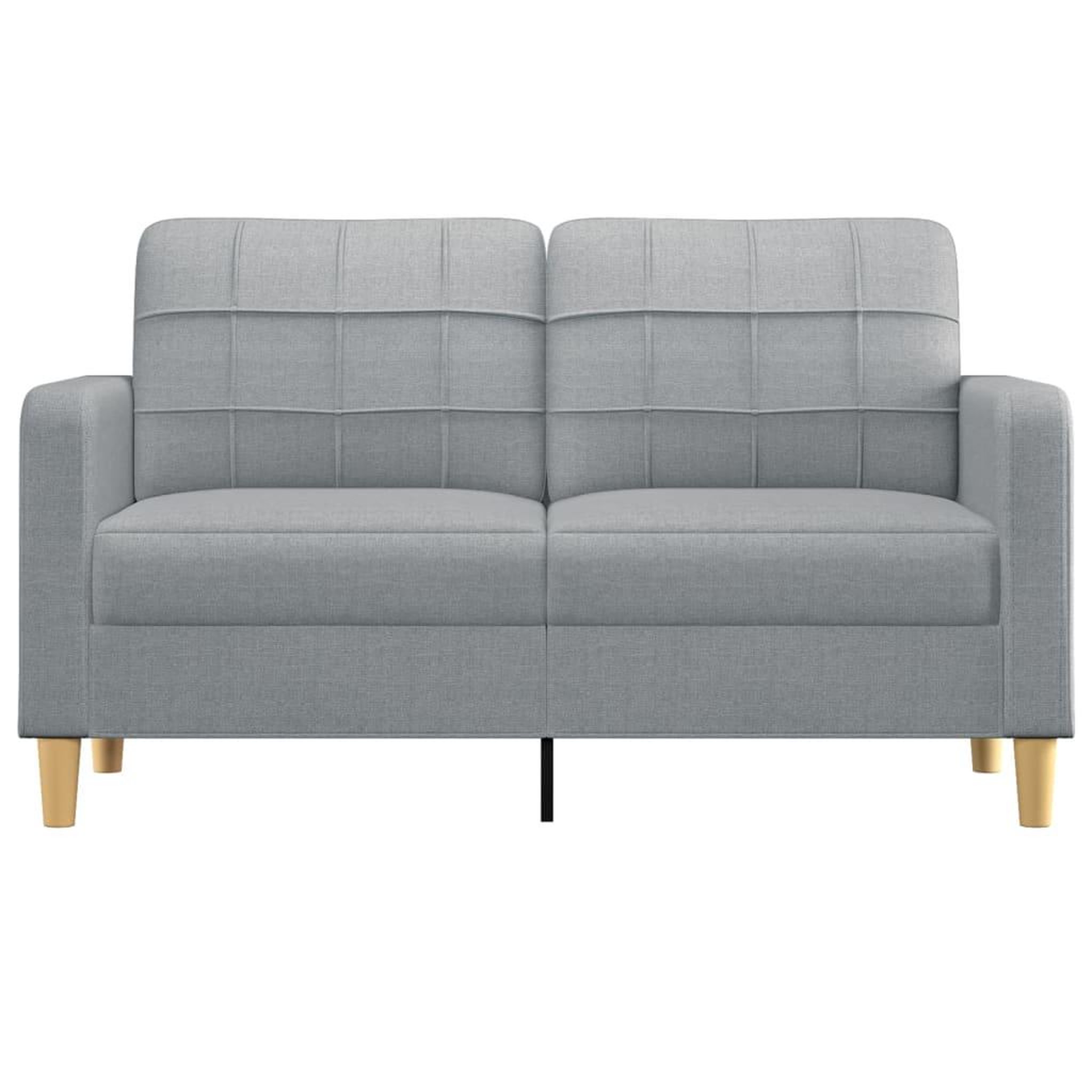 Voir la diapositive 3 : VIDAXL Canape a 2 places Gris clair 140 cm Tissu