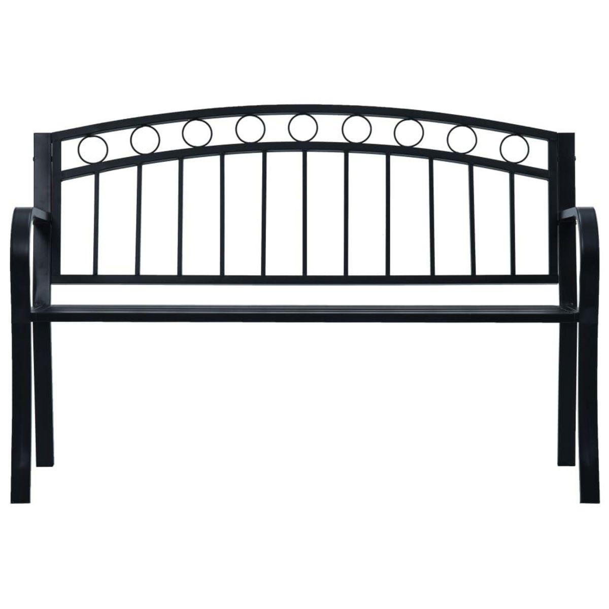 VIDAXL Banc de jardin 125 cm Noir Acier